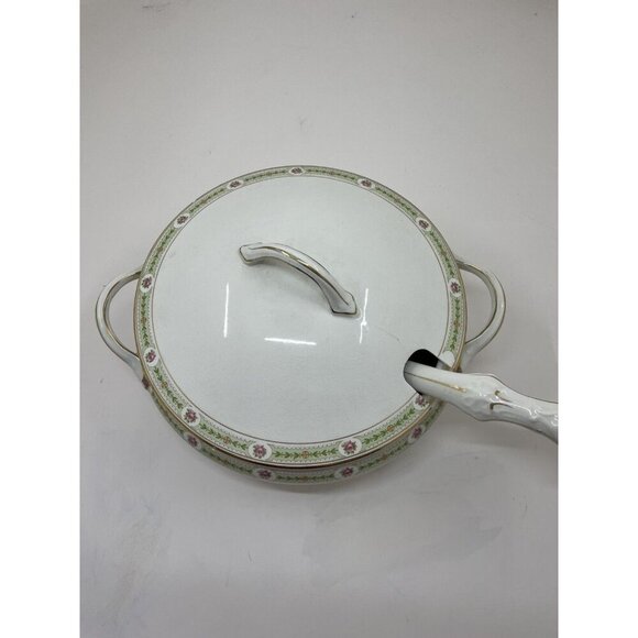 Antique Johnson Brothers Soup Tureen Ironstone with Matching Ladle White - Picture 3 of 16